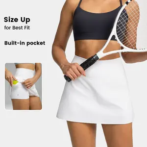 Colorfulkoala Women's Dreamlux High Waisted Tennis Skirts with Built-in Shorts & Pockets, Lycra, Premium Stretch Fabric, Suitable for All Seasons Activewear Outdoor