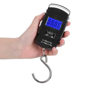 Upgraded Portable Fishing Scale 55kg/110lb Electronic Digital Handheld Case Weight Scale Travel Bag LCD Display Multiple Units Easy Operation