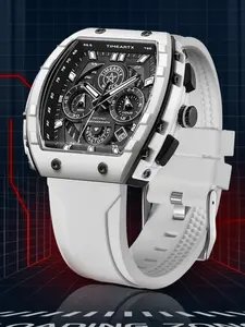 TIMEARTX Men's Quartz Watch, Bucket Dial Classic Design, Waterproof Night Light, Fashionable Date Display, Stylish Men's Wristwatch