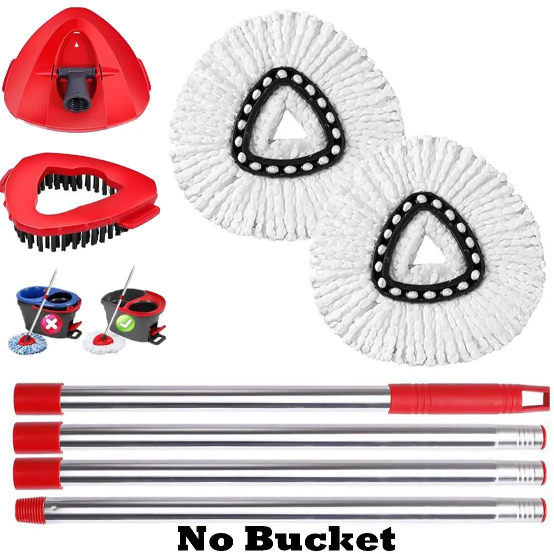 Spin Mop Replacement Set with 2pcs pads
