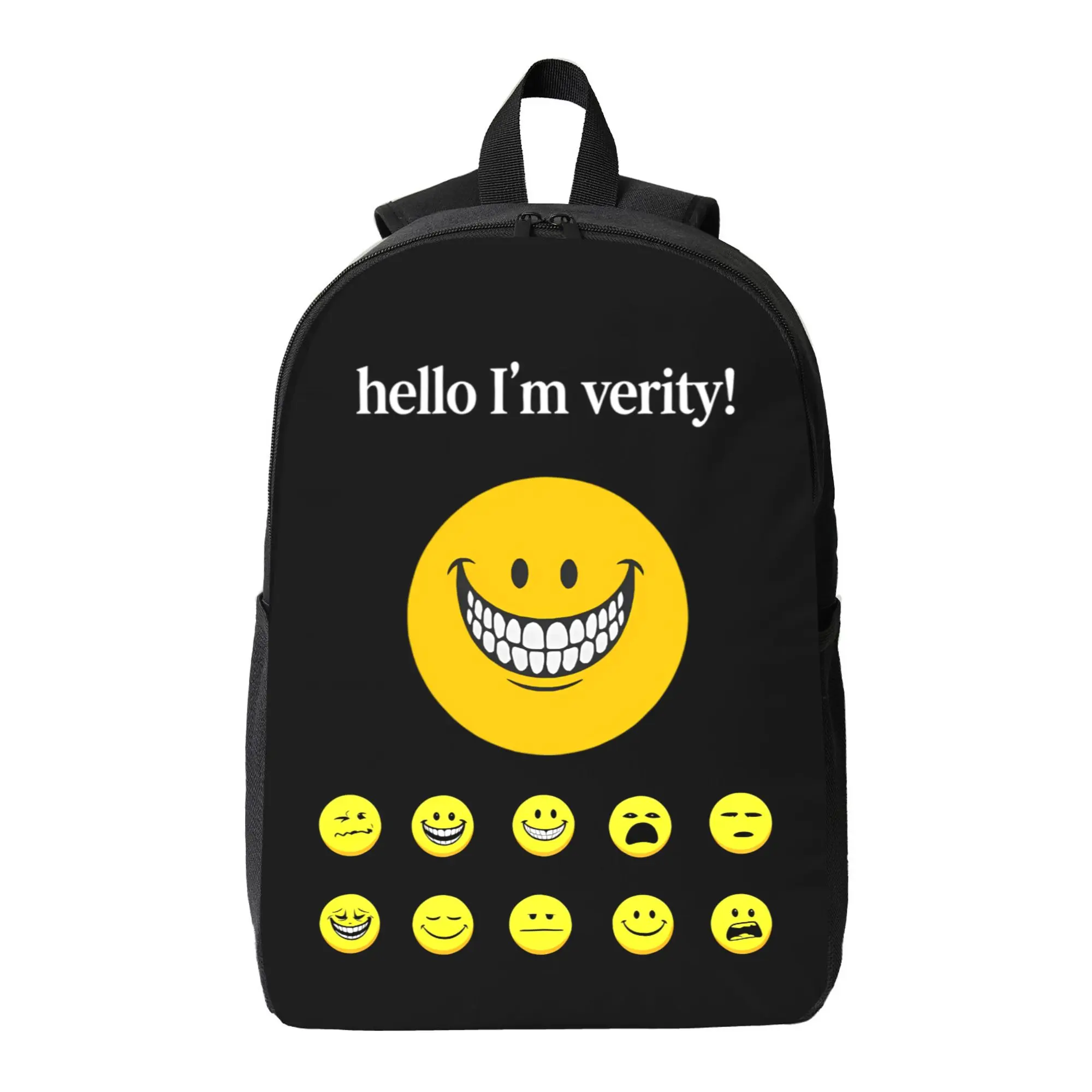 Verity Smiley Face Graphic Backpack,17 Inch Large Capacity School Bag Verity Smiley Face Graphic Backpack,17 Inch Large Capacity School Bag