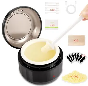 Nose Wax Kit, Nose Ear Hair Waxing Kit for Men and Women with 100g Wax, 40 Sticks, Nose Ear Hair Removal Kit, USB Fast Heat, Smart Temperature Control, Compact Travel Size