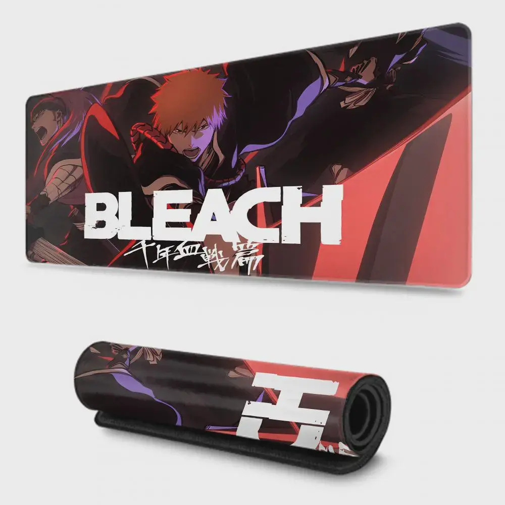 Bleach Kurosaki Ichigo Mouse Pad Design Anime Mousepad Large Gaming Mouse Pad - Extended, Thick, Non-Slip Rubber Base Desk Mat with Precision Stitched Edges - Washable Large Desk Pad