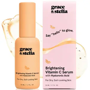 Vitamin C Serum With Hyaluronic Acid – Brightening Serum For Dark Spots, Dullness & Hydration (50ml / 1.7 fl oz) by grace & stella