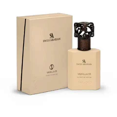 Swiss Arabian Vanilla 01 Unisex Eau de Parfum - 1.7 fl oz Cruelty-Free Youth-Focused Bottle, Rich Vanilla Coconut Jasmine Gourmand Liquid Unisex Fragrance for Evening Wear (No Animal Testing), Vanilla Scents