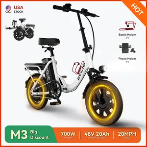 [ECLIO] M3 Folding Ebike Electric Bike, High Carbon Steel Frame, Full Suspension System, 700W, Top Speed 28mph,48V 20Ah, Pedal Assist Range of 50-70 Miles, 14-Inch All-Terrain UL2849 Certified Off-Road Mountain Bike Disc Brakes Summervibes