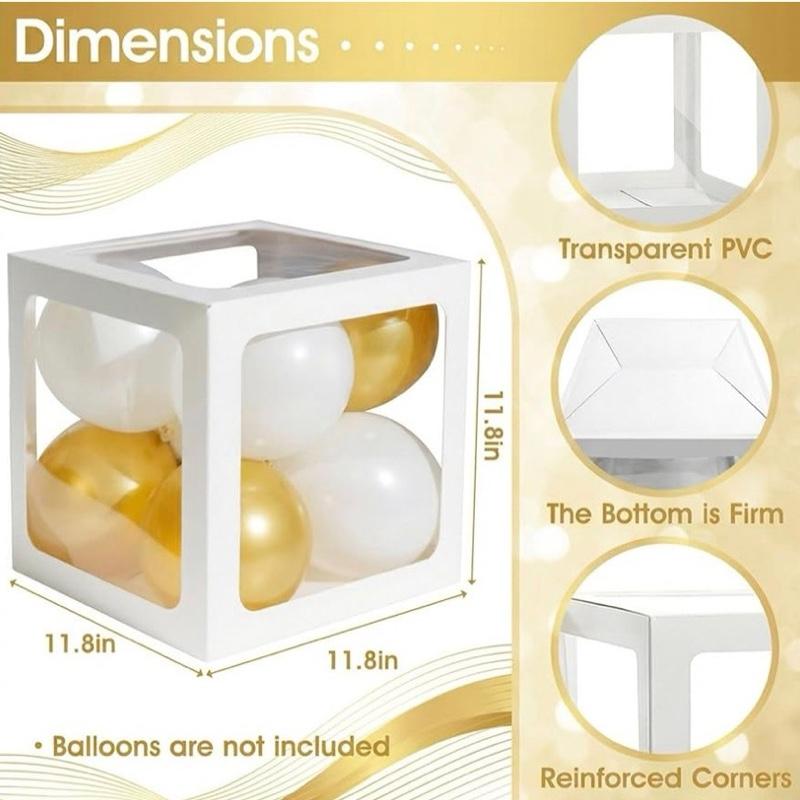 Ledido 2026 Graduation Balloon Boxes Decorations, 4 Pieces White Clear Grad Balloon boxes with Letters, Class of 2026 Graduation Party Supplies for College, High School, Prom, Birthday, Baby Shower
