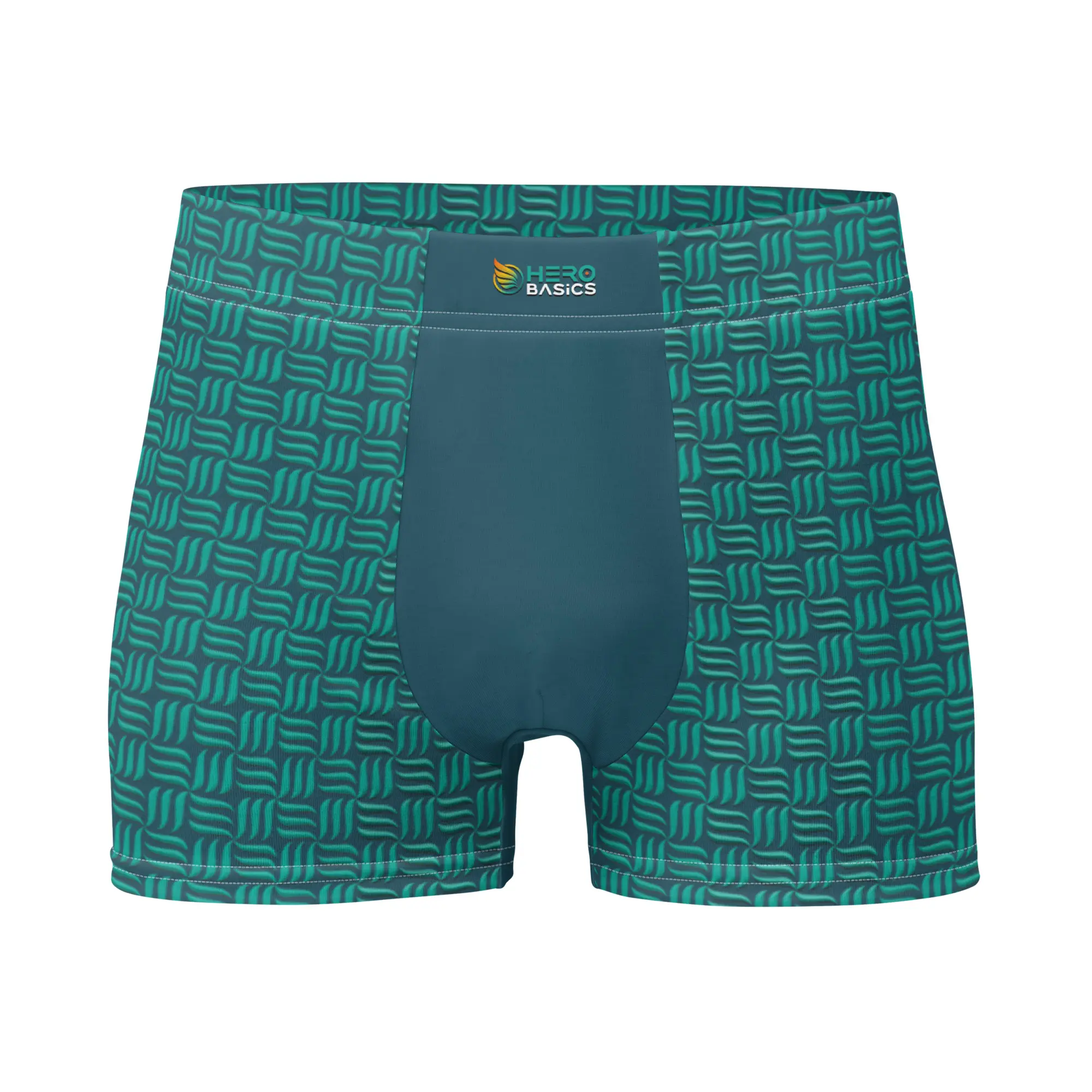 Hero Basics Men's Boxer Briefs - Seamless Back, Lined Front Pouch, Checkered Wing Pattern, Polyester, Spandex, Mid-Rise Fit, 4 cm Elastic Waistband