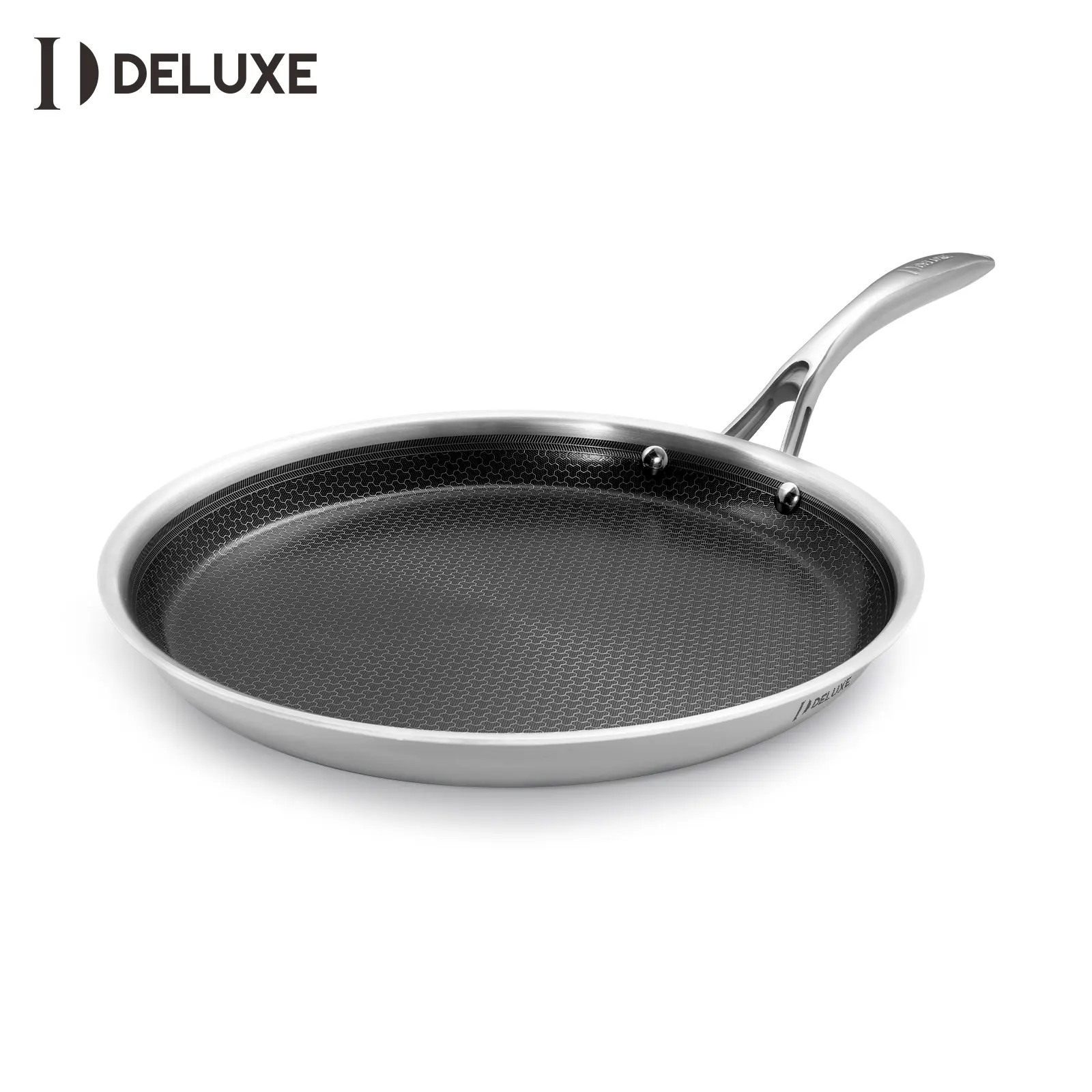 【Summerwins】DELUXE Hybrid Nonstick Griddle Pan,12-Inch,Stay-Cool Handle,Dishwasher&Oven Safe,Induction-Ready