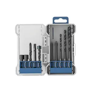 10 PCS Magnetic Drill & Screwdriver Bit Set, Premium HSS Hex Shank Impact Rated Kit with Dual Head Phillips Flat Bit, Magnetic Nut Driver, Multi-Material Drill Bits for Impact Driver Home DI