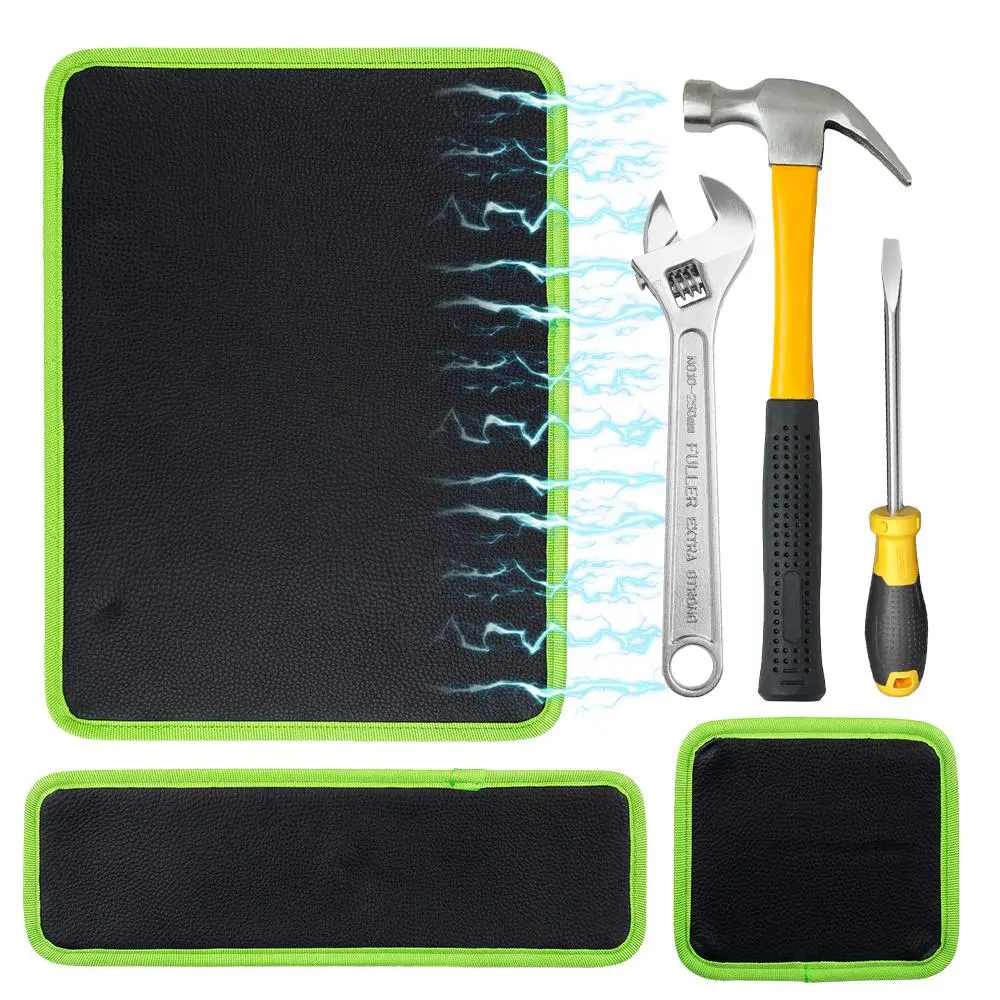 【BackToSchool】3Pcs Magnetic Flexible Tool Mats - In-Sized Organizer Pads for Ferrous Surfaces, Organizing Mechanic Wrenches, Screws, Bolts, Nuts & Small Metal Parts, Flexible Mat for Organizing Tools