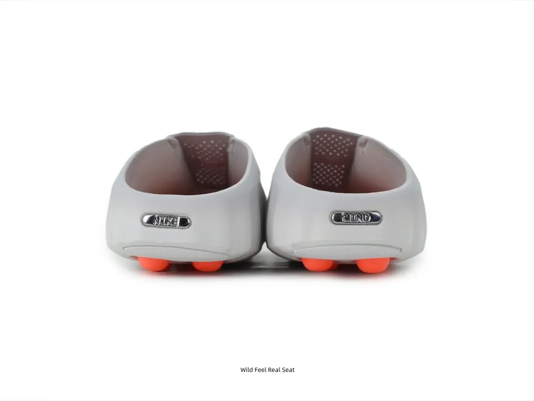 Unisex Couple Light Gray Hollow Closed‑Toe Slide Slippers Soft Integrated EVA Foam Wavy Chunky Sole Bright Orange Non‑Slip Outsole Hip‑Hop Street Slides For Men Women Daily Casual Wear