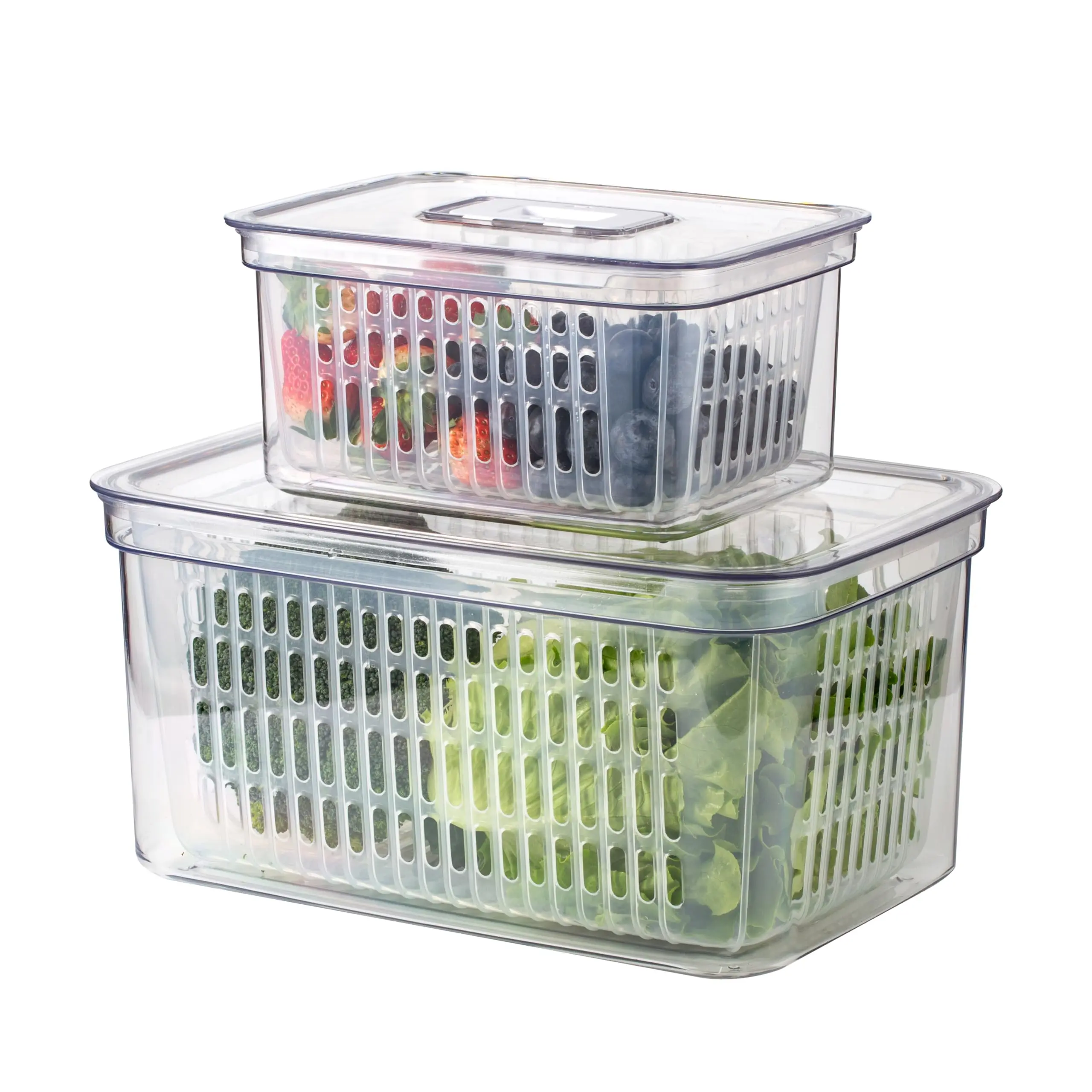 SIMPLEMADE Clear Refrigerator Organizer Bins - Clear Bins for Fridge, Containers for Fridge and Freezer, Multipurpose Storage for Kitchen, Office, Bathroom