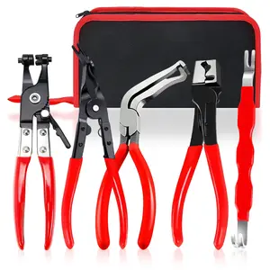 Electrical Disconnect Pliers Electrical Connector Removal Tool – 5PCS Automotive Hose Clamp Tool Set for DIY Car Owners, Safe Electrical Connector Removal, Tight Engine Bay Repair & Maintenance