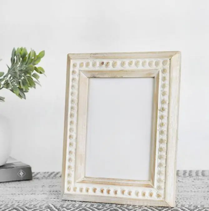 Wood Beaded Photo Frame