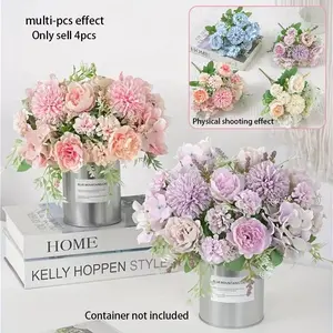 Artificial Flower Bouquet with Hydrangea and Peony, Multi-Color, Indoor/outdoor Decor, Perfect for Home, Office, Wedding, Garden, Photography