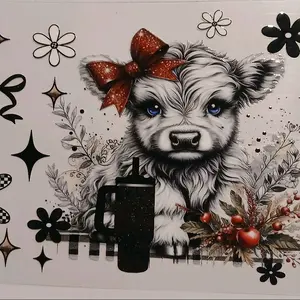 highland cow cup wrap