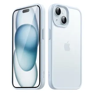 JETech Matte Case for iPhone 15 Series, Shockproof Military Grade Drop Protection, Frosted Translucent Back Phone Cover, Anti-Fingerprint
