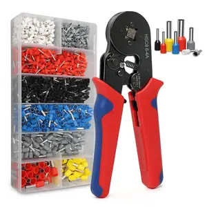 Ferrule Crimping Tool Kit, 1800 count Wire Ferrules Self-Adjustable Ratchet AWG 23-7 Crimping Tool Pin Terminal Connectors for Electrical, Automotive, Audio, and DIY Projects