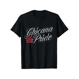 Chicano and chicana for chicana pride T-Shirt, Summer casual and comfortable T-shirt, fashionable round neck short sleeves, comfortable and versatile, 100% cotton, S-XXXL