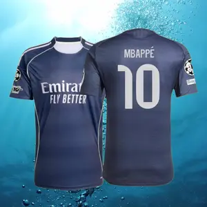 25 26 Champions League Away Kit Navy 10#Mbappé Short Sleeve Soccer Jersey Fans Version