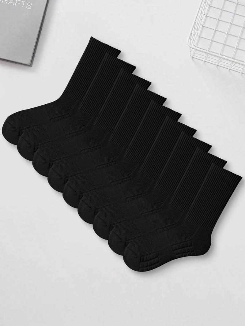 CCCMAI Men's Towel Bottom Socks Long Black & White Comfortable Absorbent for Everyday Wear Soft Feel Full Coverage Support Menswear Soft Stylish