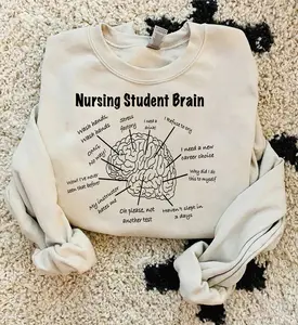Nursing Student Brain Sweatshirt, Nursing School, Nurse Sweatshirt, For Work RN, Nurse Life Shirt, Registered Nurse Hoodie, CNA Hoodie