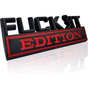 Car Exterior Emblems Badge 3D Sticker Decal, Fuck-IT Edition Emblem 3D Fender Badge Decal Car Truck Replacement, Fit for All Cars