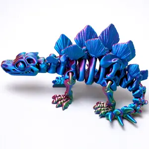 3D printed stegosaurus model toys, flexible joint animal doll statues, home and office desk decorations, holiday surprise gifts Ornaments