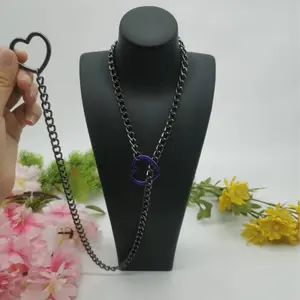 Day Collars Women, Day Collar Training ,Slip  with Heart O-Ring, Punk Style , Adjustable  for Women & Men choker necklace men's jewelry chain black