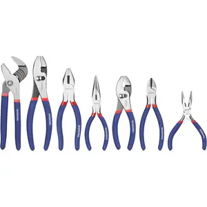WORKPRO 7-Piece Pliers Set - Assorted Sizes (4-1/2in & 6in Long Nose, 7in Linesman, 6in & 8in Slip Joint, 8in Groove Joint, Diagonal) for DIY & Home Use (All Seasons), 6-Inch And 4-1/2 Inch Long Nose