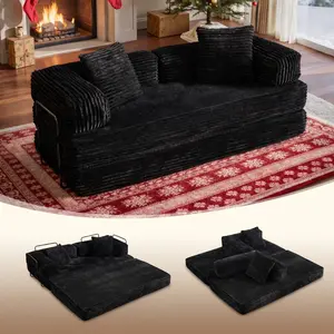 [Huge Bonus Gift]OOSWIFT 5-in-1 Folding 81" Cloud Floor Sofa Bed High-Quality Convertible Comfy Corduroy Fabric, Premium Sponge Padding, Multi-Functional Floor Sofa & Mattress for Living Room Upholstered Soft Couch,Christmas gift