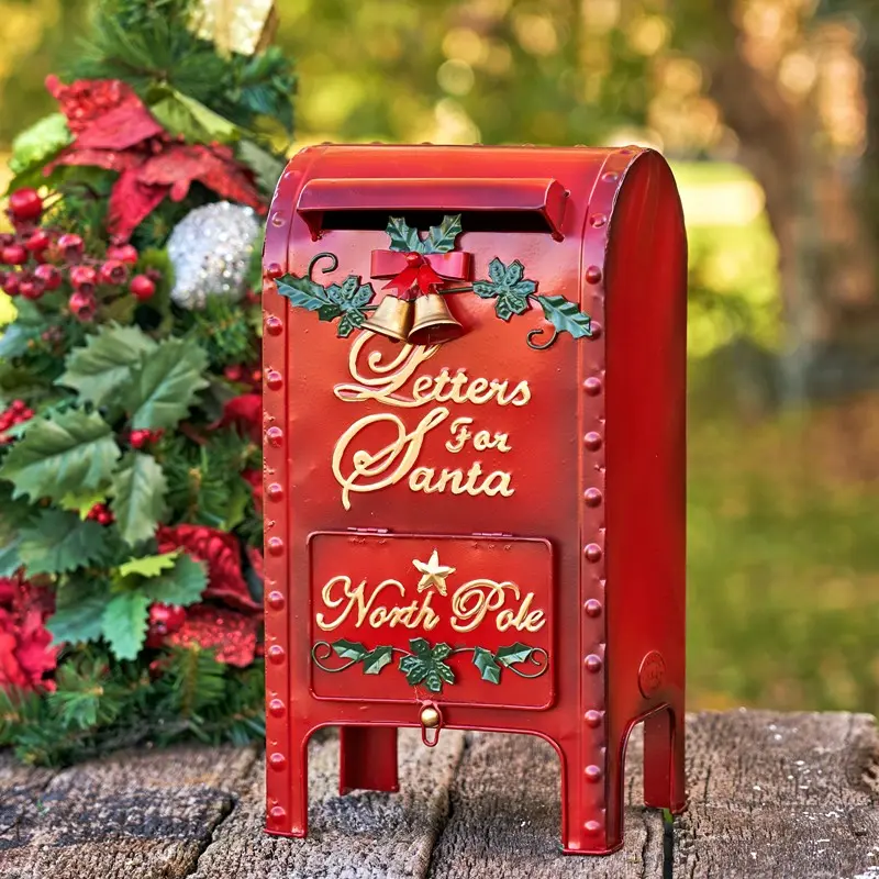 Zaer ZR361497-SM Letters to Santa Christmas Mailbox, Red - Small