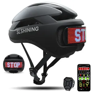 New trendy safety riding helmet, 360 ° high visibility LED display screen, lightweight adjustable mountain bike helmet with turn signal, intelligent APP control, cool street safety helmet, essential professional helmet for cycling athletes