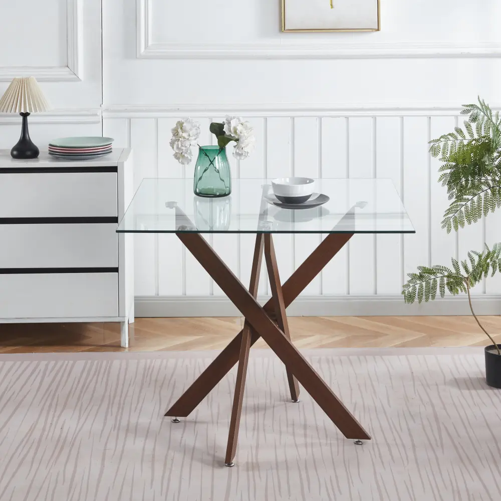 Dark Walnut + Glass+Metal