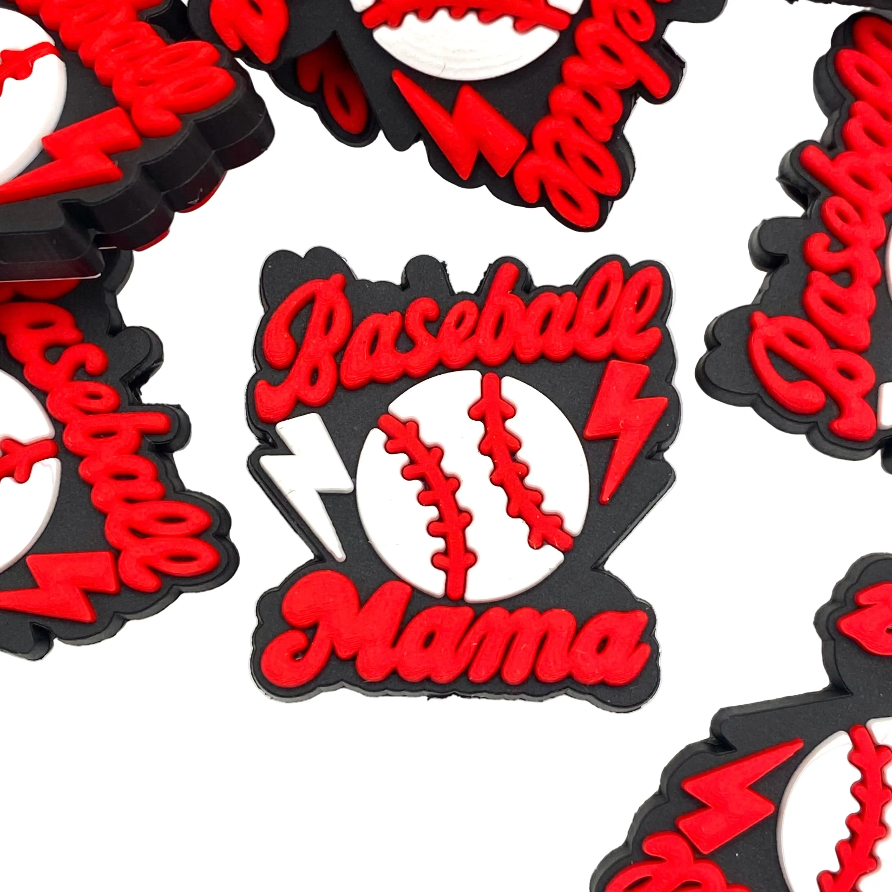 1pc Baseball Mama PVC Focal Beads - Sports & Game Theme Beading & Crafting DIY Pen Supplies