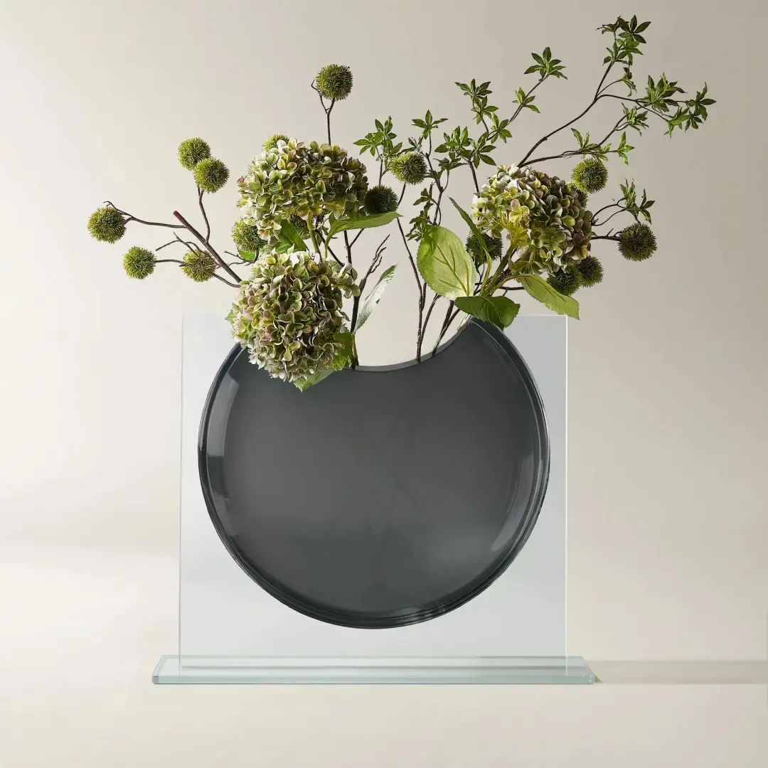 Z Gallerie Ellipse Vase - Charcoal Floral Home Accessories, House Decor, Living Room Decorations, Functional Dining Table Centerpiece,summerwins