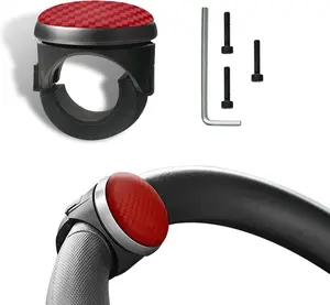 Steering Wheel Knob Spinner, Vehicle Steering Wheel Spinners Ball, 360 Degrees Rotation Suicide Knobs with Metal Bearings, Universal Steering Wheel Accessories for Car, SUV, Trucks, Tractors (Red)