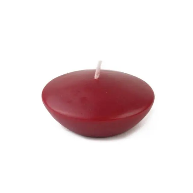 CFZ-053-0 Round Unscented 3 in. Floating Candles, Burgundy Decor Candles for Room Decor - 12 Pieces per Box