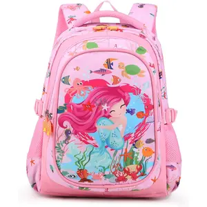 P-CPB024   Backpack for Girls/Boys, 16 Inch Mermaid kids Backpack for Elementary Students, Waterproof Preschool School Bag Toddler Backpack with Adjustable Padded Straps
