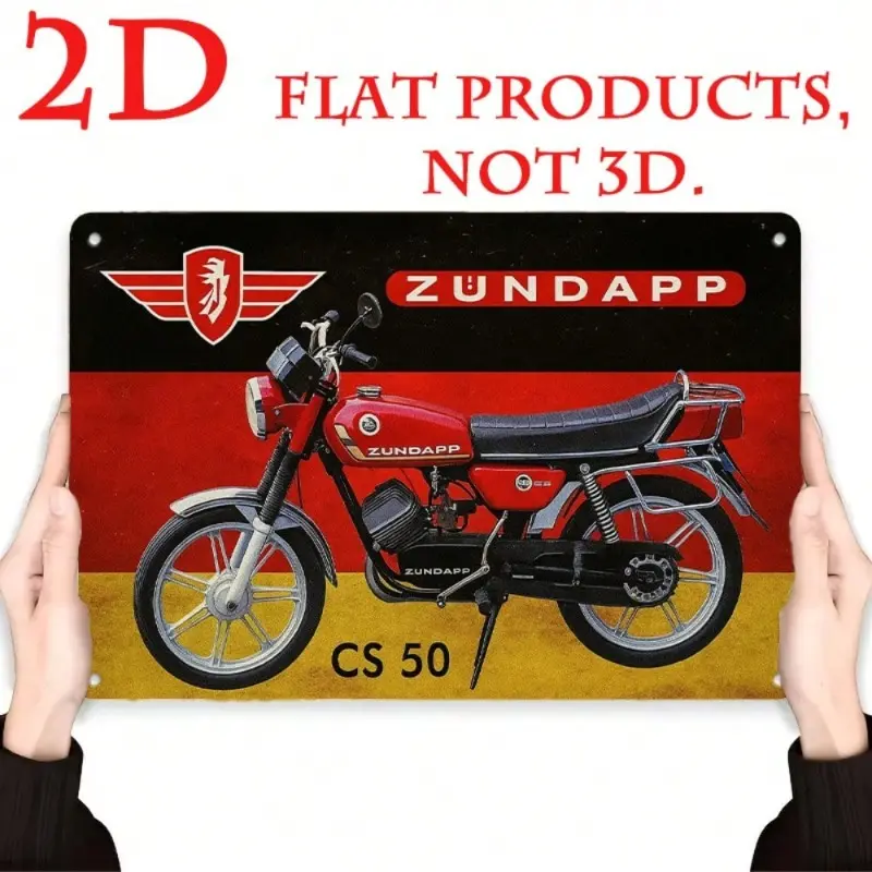 Aluminum Vintage Motorcycle Sign German Motorbike Brand Emblem Wall Decor 7.87x11.81 Inch Heavy Duty Retro Metal Art 1pc