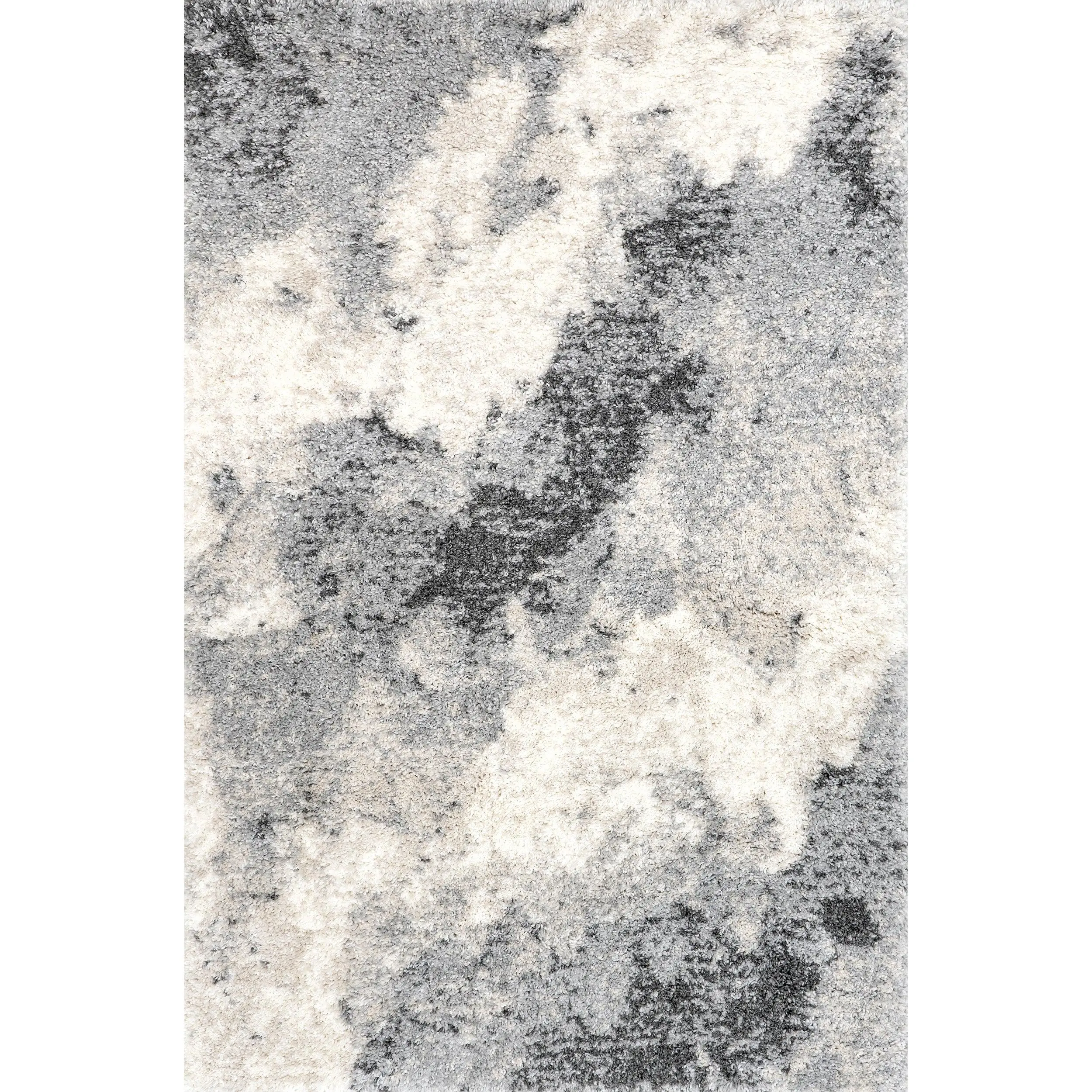 Sidonie Abstract Clouds Shaggy Area Rug, Decorative Fluffy Polypropylene Rug for Bedroom Decor, Living Room Decor