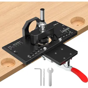 Concealed Hinge Jig with Quick Clamp and Dust Vacuum Adapter 35mm Cabinet Door Hinges Jig Hole Drilling Hardware Jigs for Woodworking Door Cabinet Mounting Tool