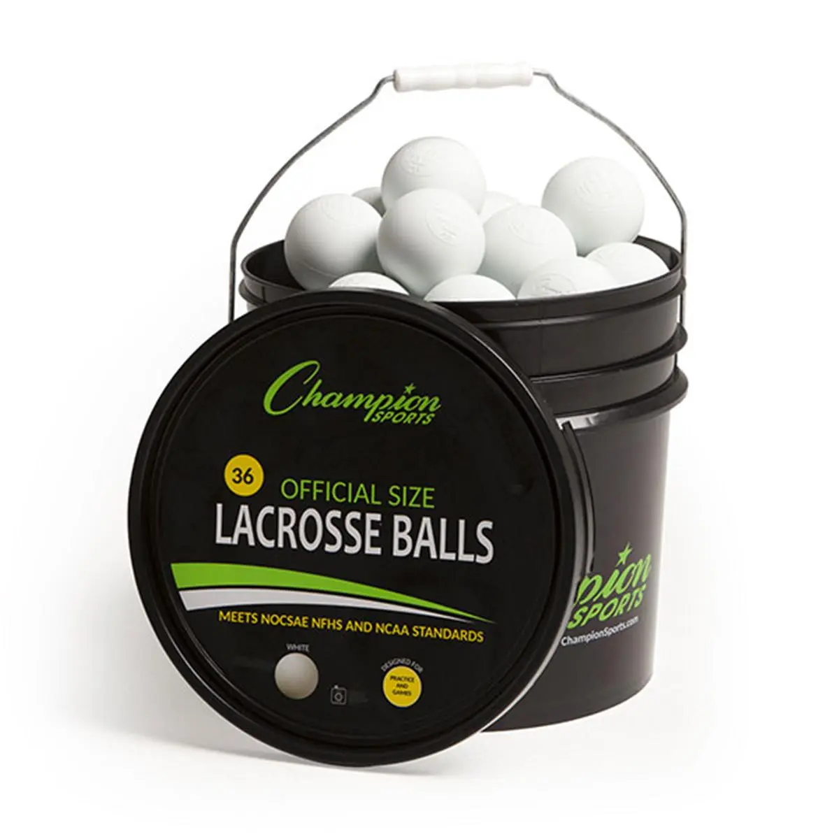 212 MAIN White Lacrosse Ball Bucket - NOCSAE Standards, SEI Certified, for Athlete & Team Training