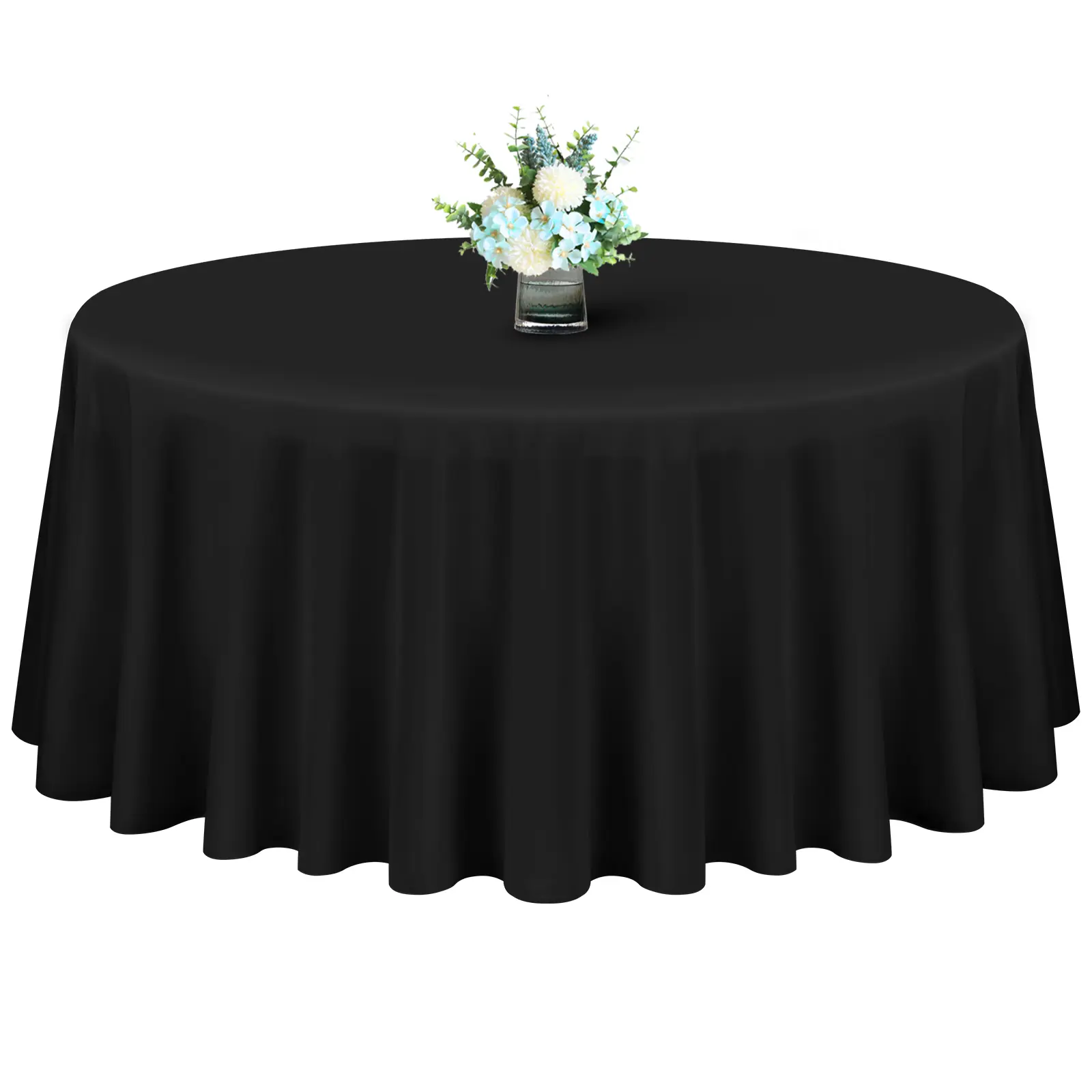 10 Pack Black Round Tablecloths 90 / 120 Inch Heavy Duty Polyester Table Cover for Wedding Reception Graduation Party Formal Event Banquet Table Decor Wedding Table Setup Birthday Party Decoration and Event Hosting Essentials #SummerVibes fathersdaygiftid