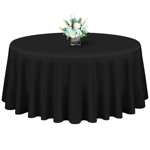 SHOWGEOUS 10-Pack Round 180 gsm Spun Polyester Tablecloths (60"-120" Sizes: 70/90/108/120 in), Heavy-Duty, Washable, Wrinkle-Resistant, Modern Elegant Decoration for Anniversary, Baby Shower, Home Festive & Party Supplies