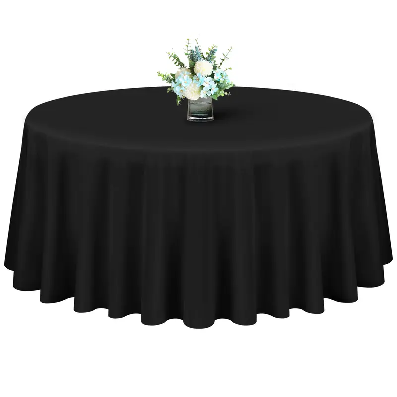 SHOWGEOUS 10-Pack Round 180 gsm Spun Polyester Tablecloths (60"-120" Sizes: 70/90/108/120 in), Heavy-Duty, Washable, Wrinkle-Resistant, Modern Elegant Decoration for Anniversary, Baby Shower, Home Festive & Party Supplies