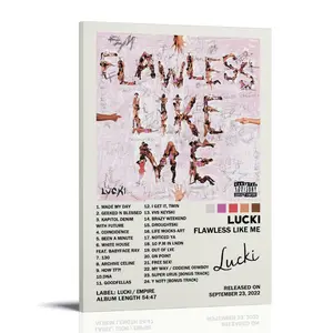 LUCKI-FLAWLESS LIKE ME Posters Music Album Cover Posters Canvas Wall Art High-Resolution Vintage Band & Artist Prints for Room