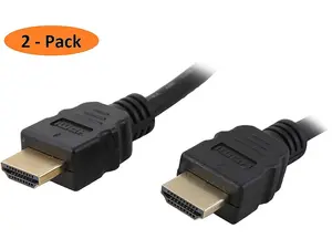 Nippon Labs HDMI-HS-3-2P 3 ft. HDMI 2.0 Cable, High-Speed HDTV Cable, Supports Ethernet, 3D, 4K and Audio Return, 2 Pack, 3 Feet