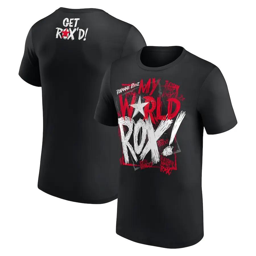 Men's Black Roxanne Perez My World Rox Short-Sleeve Cotton Casual Basic Top - Professional Wrestler Unisex Tee, Hoodie, Tops, Shortsleeve